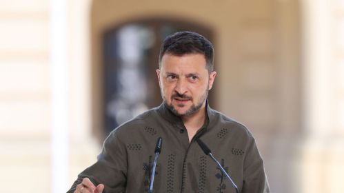 Уладзімір Зяленскі. Фота: Viktor Kovalchuk/Global Images Ukraine via Getty Images