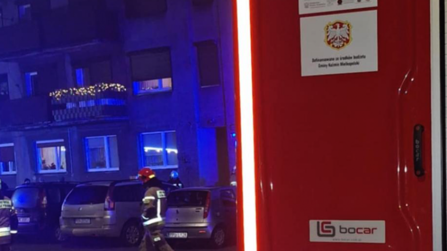 Koźmin Wielkopolski - strażacy Krotoszyn - zatrucie tlenkiem węgla (fot. asp. sztab. Szewczyk Sebastian/KP PSP w Krotoszynie)