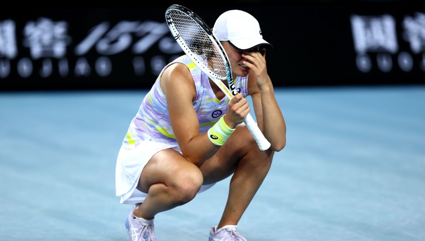Iga Świątek nie kryła emocji po zwycięstwie w 4. rundzie Australian Open (fot. Getty Images)