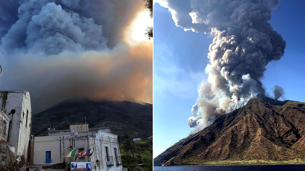 Wyspę tworzy czynny wulkan o wysokości ponad 900 metrów. Ewakuowano 70 osób (fot. PAP/EPA/MARIO CALABRESI)