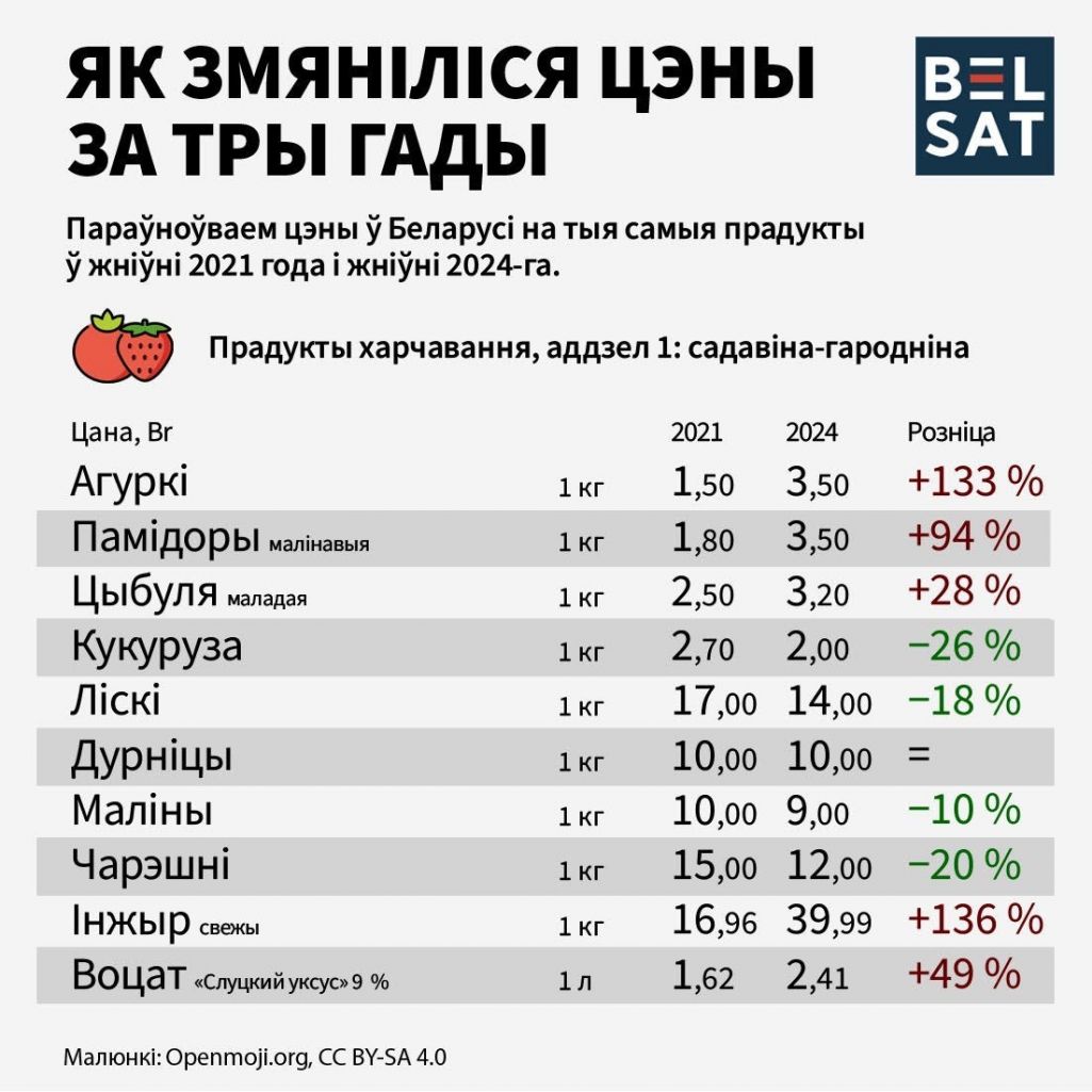 Як змяніліся кошты ў Беларусі за тры гады. Інфаграфіка: Белсат
