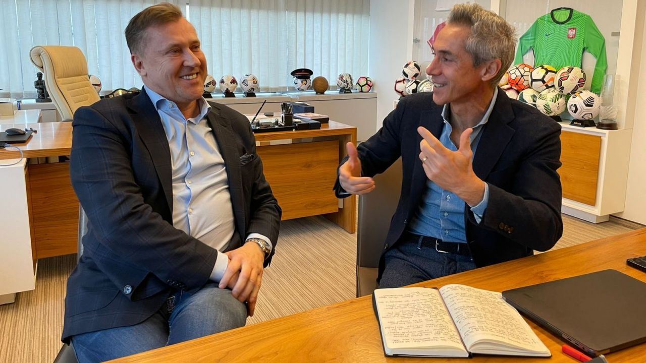 Cezary Kulesza (L) i Paulo Sousa (fot. twitter.com/Czarek_Kulesza)