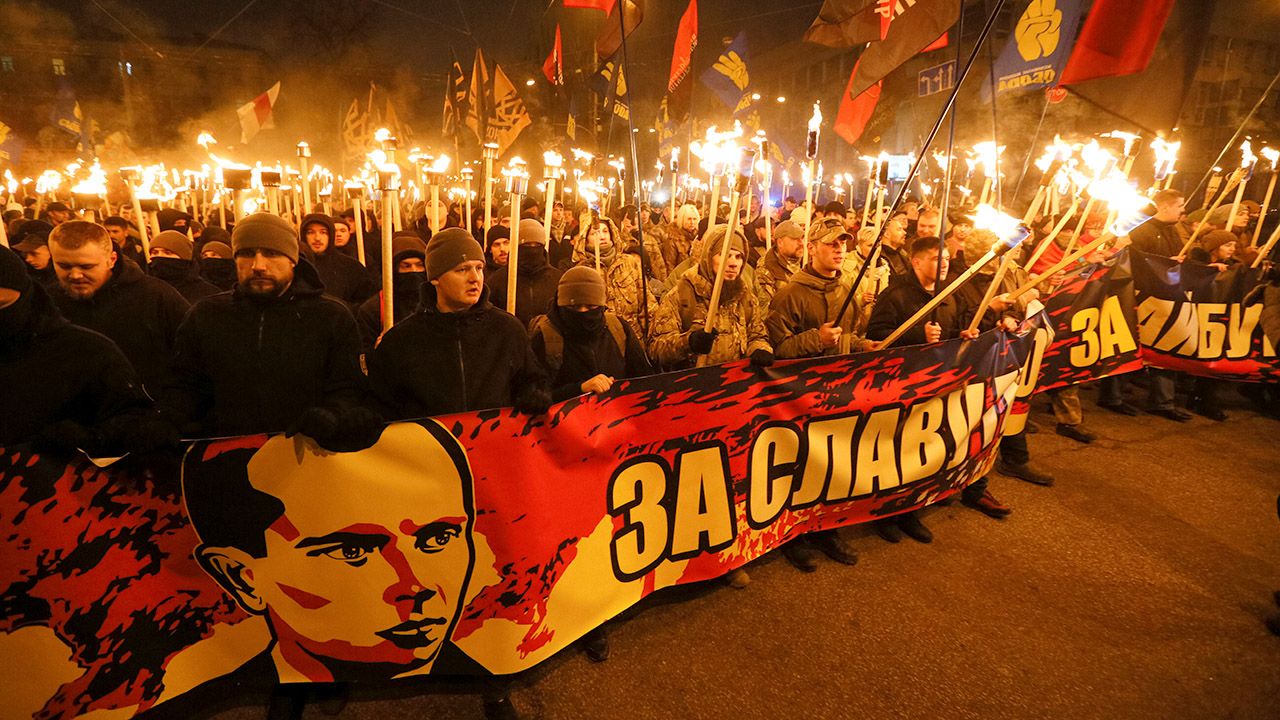 Obchody urodzin Stepana Bandery Na Ukrainie w 2018 r.    (fot. REUTERS/Valentyn Ogirenko)