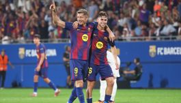 Robert Lewandowski z dubletem przeciwko Valencii (fot. Getty) 