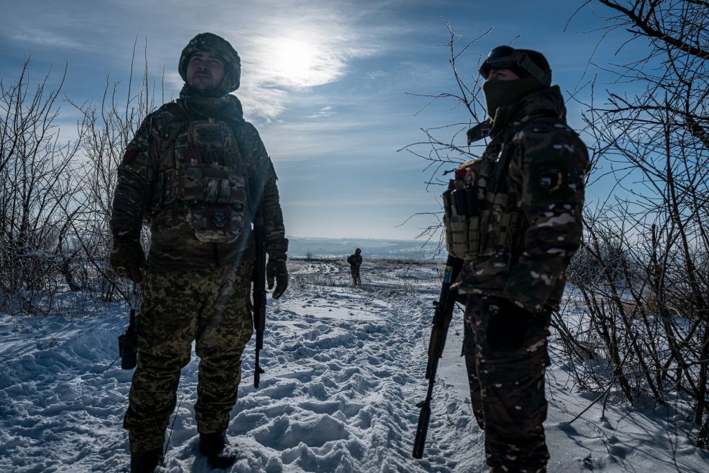 Украінскія жаўнеры на лініі фронту ў Бахмуце Данецкай вобласці, Украіна. 13 студзеня 2024 года. (Фота: AA/ABACA / Abaca Press / Forum)