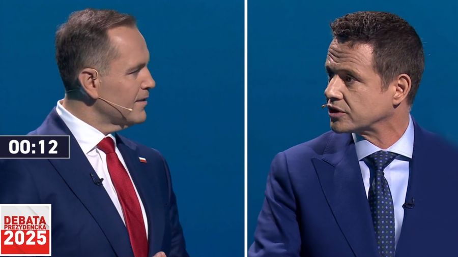 Karol Nawrocki i Rafał Trzaskowski (fot. TVP)