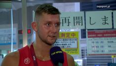 Przemysław Zamojski przed pierwszym meczem koszykarzy 3x3 na IO Tokio 2020 (fot. TVP)