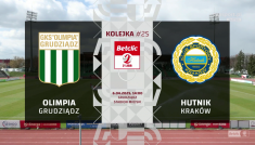 Olimpia Grudziądz – Hutnik Kraków. Betclic 2 Liga, 25. kolejka [SKRÓT]