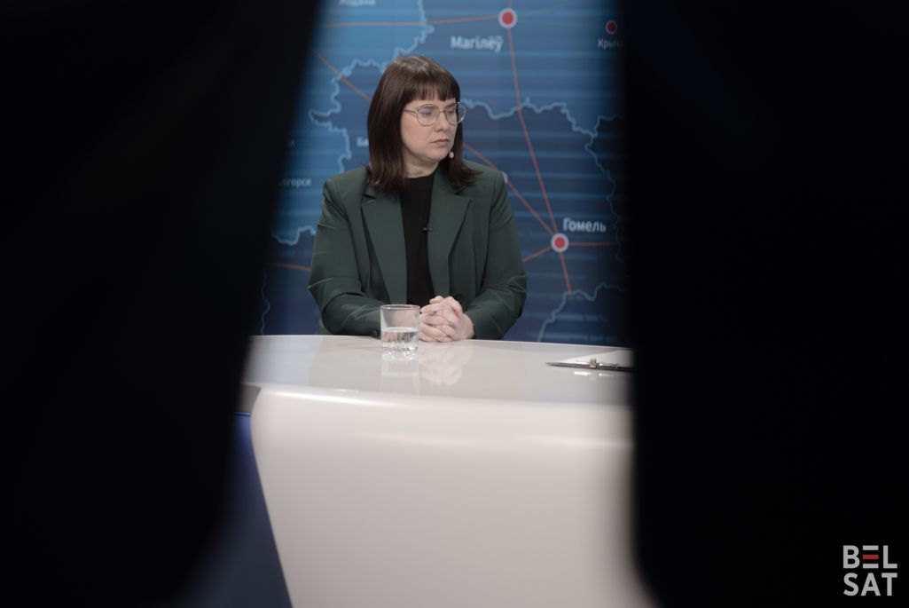 Вольга Кавалькова ў студыі «Белсату». Варшава, Польшча. 13 сакавіка 2023 года. (Фота: Карына Пашко / Белсат)