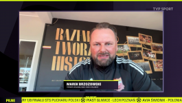 Marek Brzozowski (fot. TVP) Marek Brzozowski trener Chojniczanki Chojnice odniósł się w TVP Sport do afery po meczu STS Pucharu Polski ze Świtem Szczecin