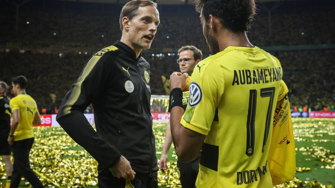 Thomas Tuchel i Pierre-Emerick Aubameyang (fot. Getty Images)
