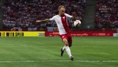 Kamil Grosicki w meczu z Izraelem (fot. TVP)