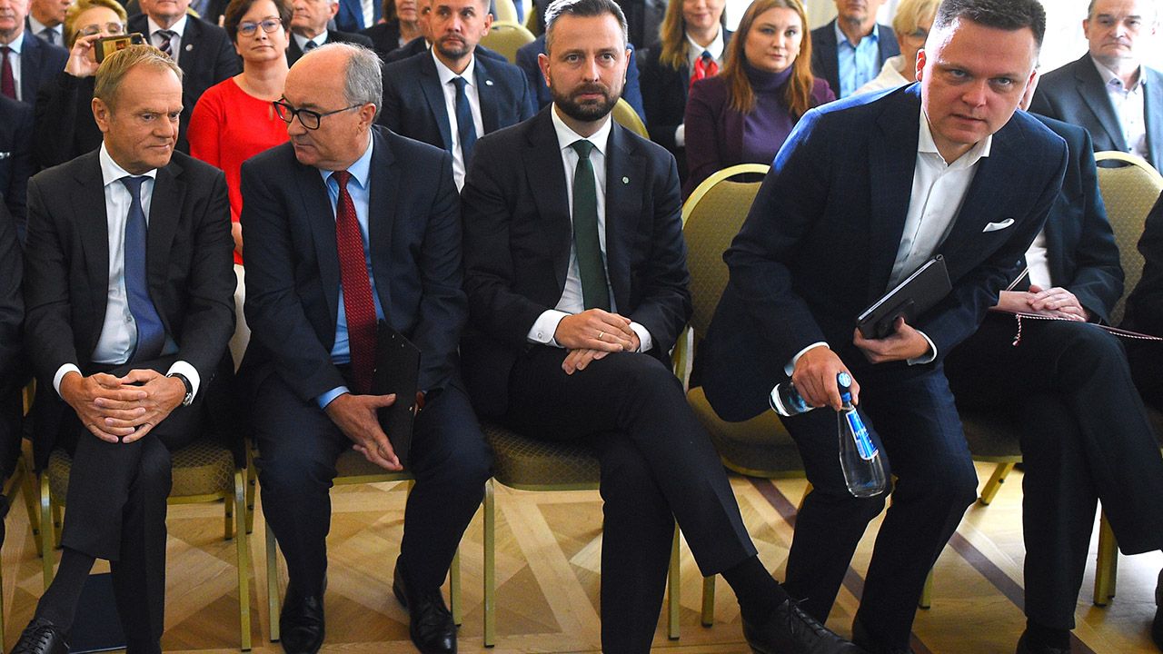 Donald Tusk, Włodzimierz Czarzasty, Władysław Kosiniak-Kamysz i Szymon Hołownia (fot. Adam Chelstowski / Forum)