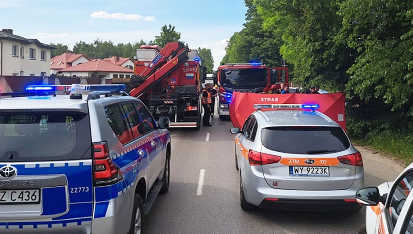 Na miejscu prowadzono reanimację chłopca (fot. FB/Policja Piaseczno)