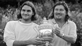 Roger Federer i Peter Lundgren (fot. Getty Images)