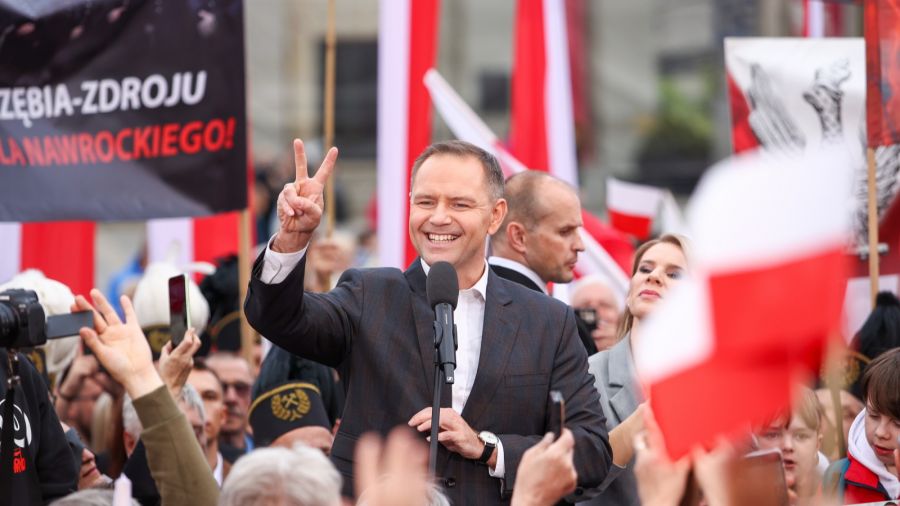 Karol Nawrocki, kandydat na prezydenta RP z wizytą w Katowicach. Fot. PAP/Jarek Praszkiewicz