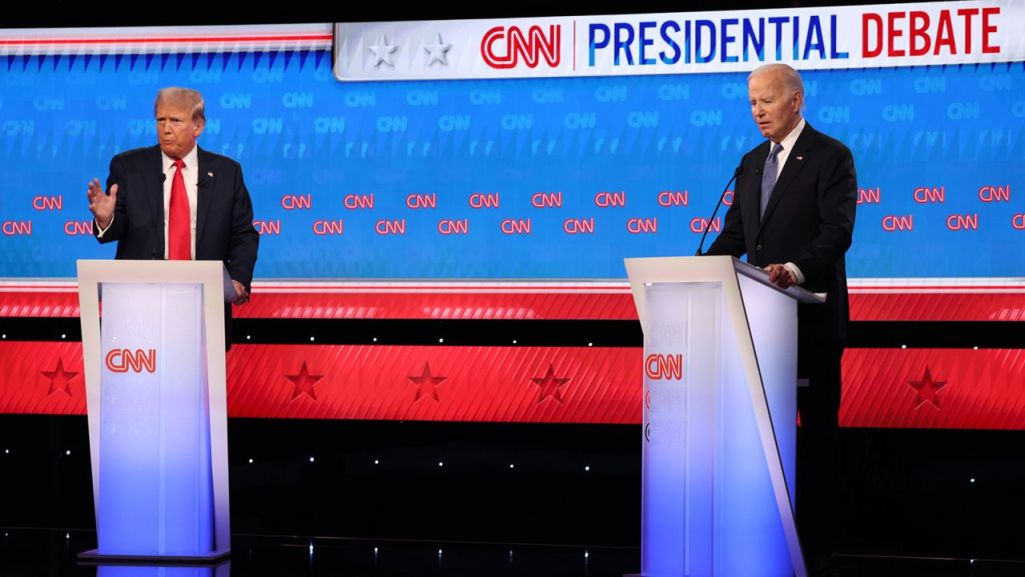 Дэбаты Джо Байдэна і Доналда Трампа. (Фота: CNN)