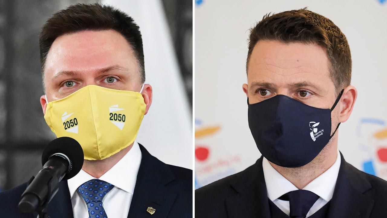 Rafał Trzaskowski i Szymon Hołownia zostali uznani za liderów opozycji w Polsce (fot. PAP/Radek Pietruszka, Paweł Supernak) Rafał Trzaskowski i Szymon Hołownia zostali uznani za liderów opozycji w Polsce (fot. PAP/Radek Pietruszka, Paweł Supernak)