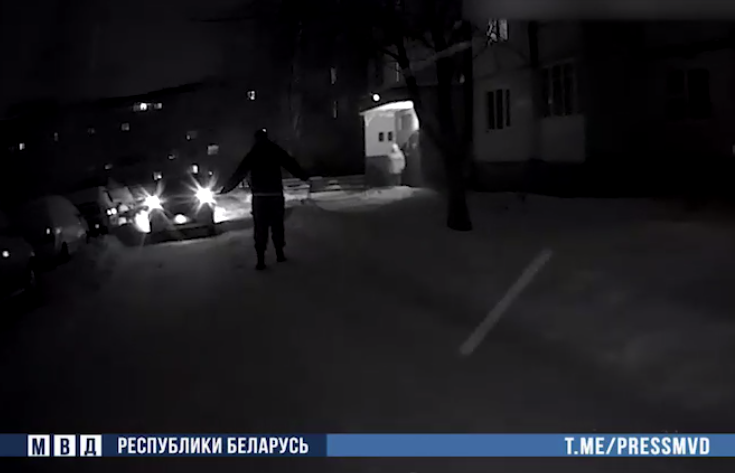 Скрын з відэа беларускіх сілавікоў. Крыніца: t.me/pressmvd