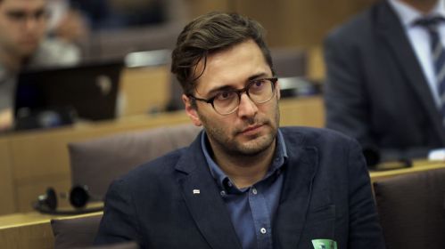 Антон Матолька ў Еўрапарламенце. Брусель, Бельгія. 21 чэрвеня 2022 года. Фота: Аліса Ганчар / Белсат