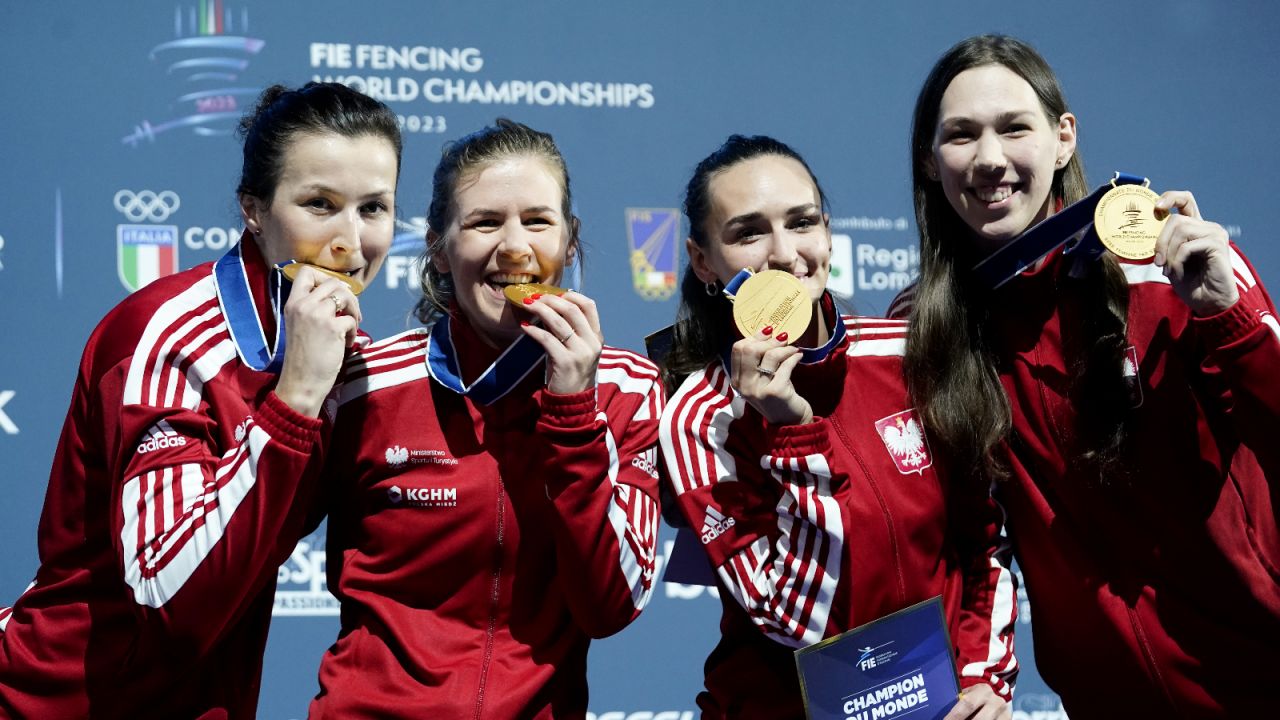 Renata Knapik-Miazga, Ewa Trzebińska, Martyna Swatowska-Wenglarczyk i Magdalena Pawłowska podczas MŚ (fot. Getty)