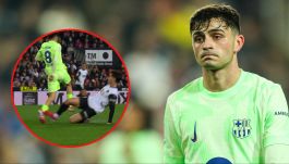 Pedri został brutalnie sfaulowany przez Hugo Guillamona (fot. Getty Images; TVP Sport)