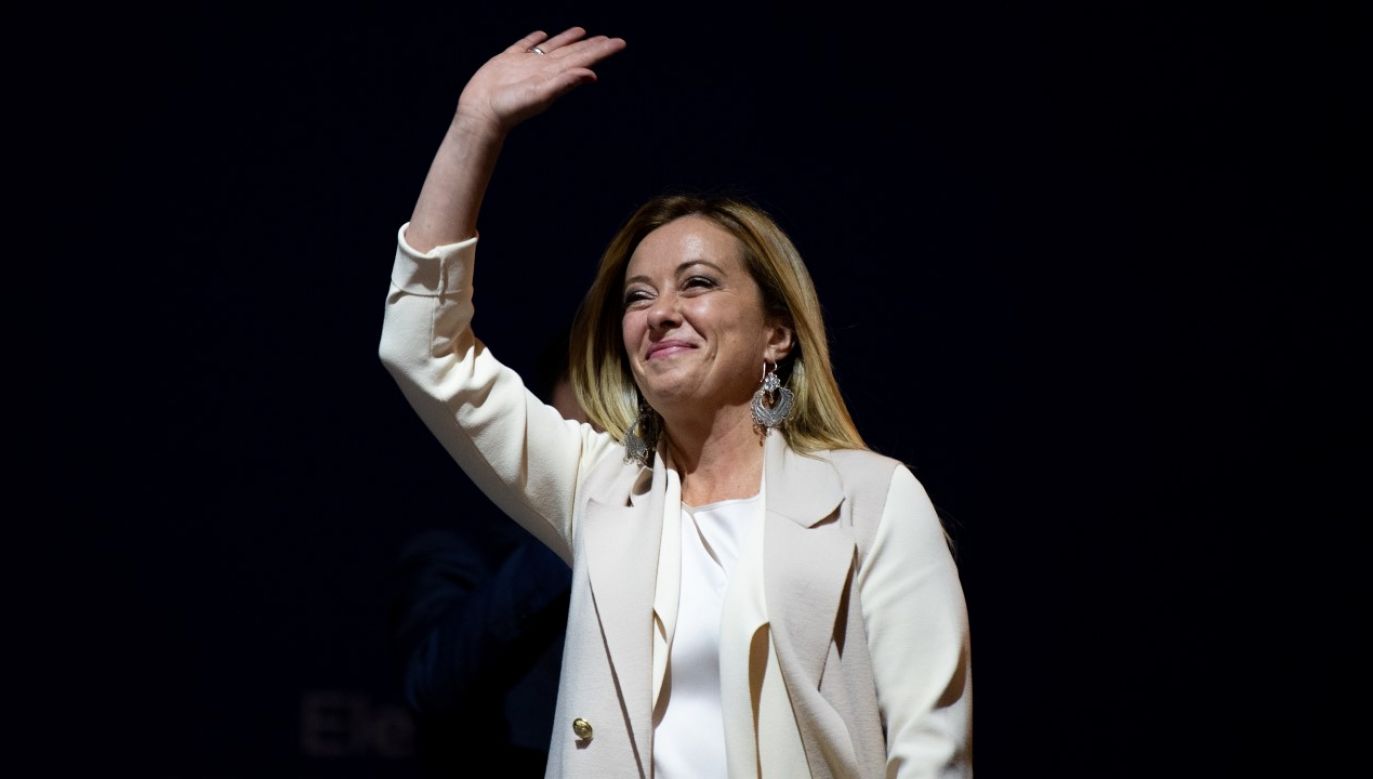 Liderka zwycięskiej partii „Bracia Włosi” Giorgia Meloni może zostać pierwszą kobietą nna stanowiisku Premiera Włoch(fot. Riccardo Fabi/NurPhoto via Getty Images)