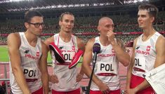 Sztafeta 4x400 m po awansie do finału (fot. TVP)