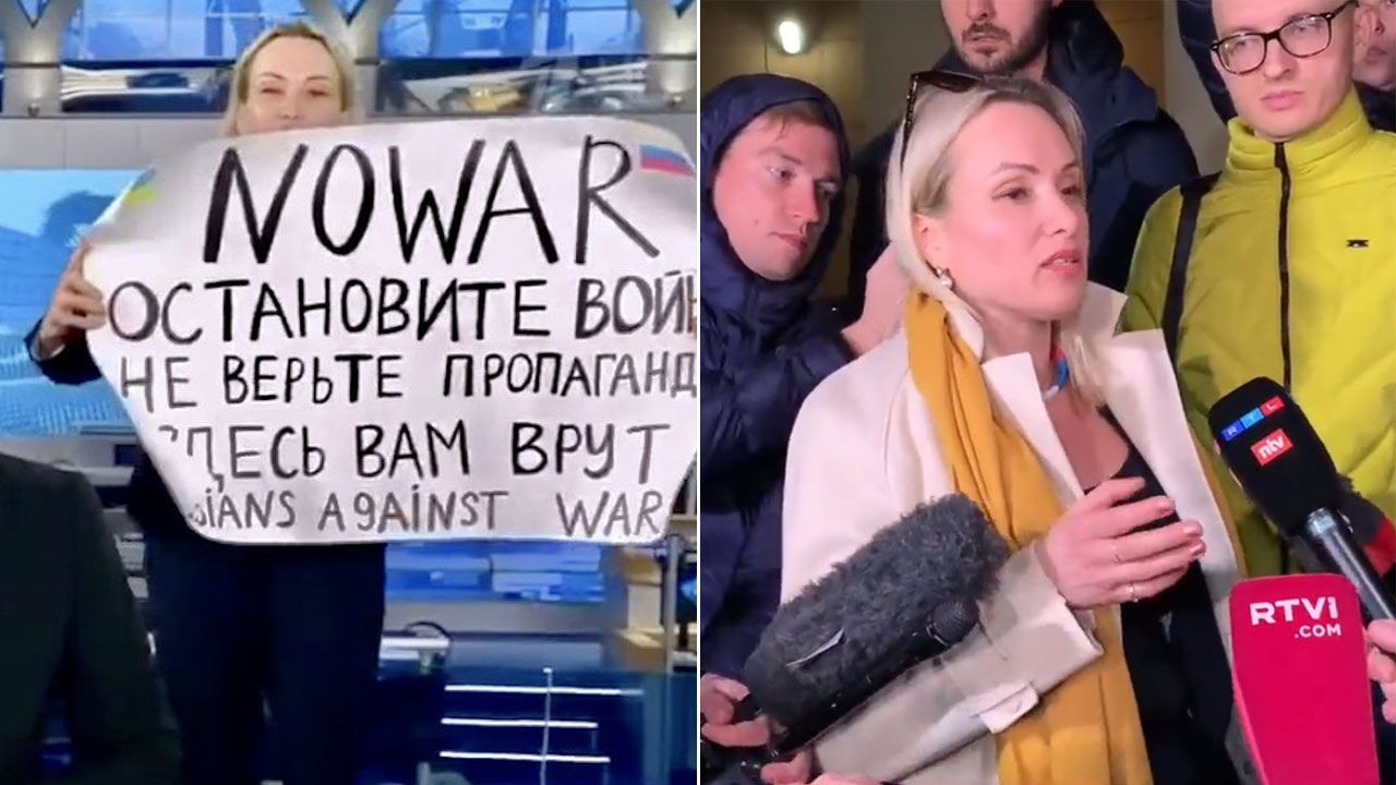 Rosyjska dziennikarka Marija Owsiannikowa ukarana grzywną (fot. TT/ the_ins_ru; nexta_tv)