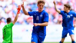 Polska – Islandia. Gol Alberta Gudmundssona (fot. TVP)