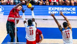 Kadr z meczu Kanada – Kuba (fot. Volleyball World)