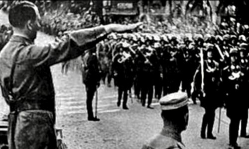 Постер нацистського фільму «Тріумф волі» Лені Ріфеншталь. Виробництво L. R. Studio-Film, Берлін, Німеччина (L. R. – ініціали Лені Ріфеншталь). Фото приватний архів, Суспільне надбання, Wikimedia