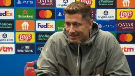Robert Lewandowski na konferencji prasowej przed meczem FC Barcelony z Club Brugge w Lidze Mistrzów