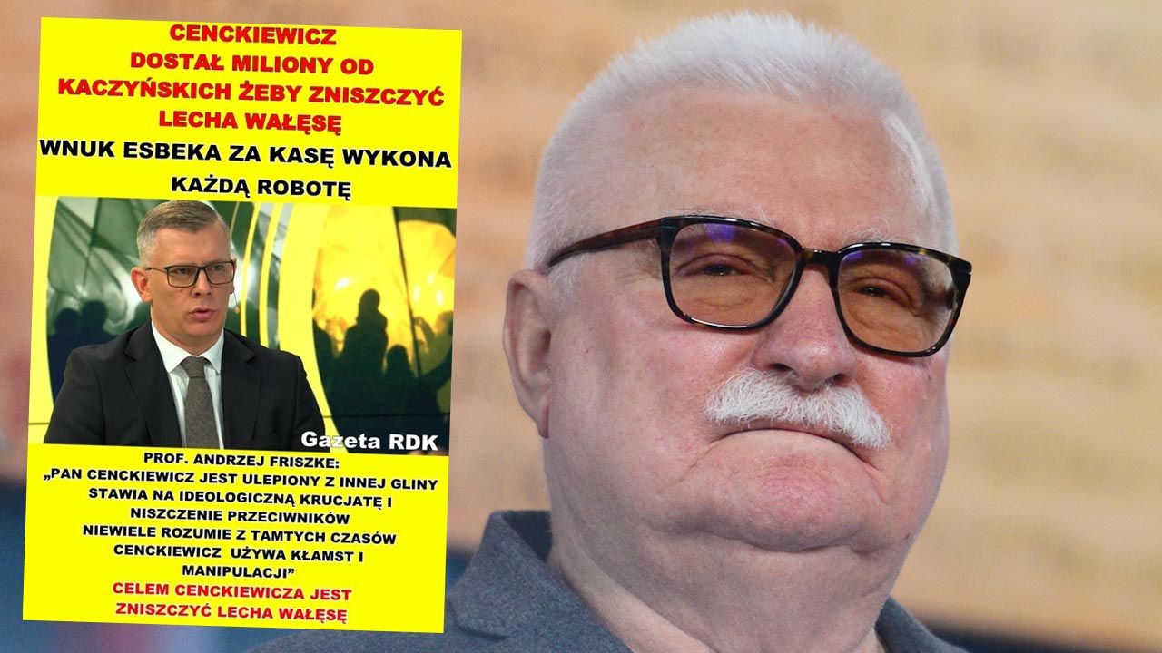 Lech Wałęsa taką grafiką skomentował przegrany proces ze Sławomirem Cenckiewiczem (fot. Artur Widak/NurPhoto via Getty Images) Lech Wałęsa taką grafiką skomentował przegrany proces ze Sławomirem Cenckiewiczem (fot. Artur Widak/NurPhoto via Getty Images)
