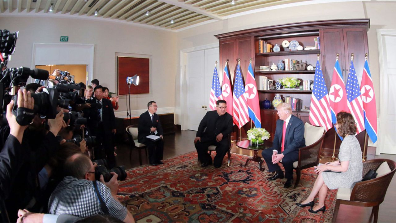Kim Dzong Un i Donald Trump spotkali się w Singapurze (fot. PAP/EPA/KCNA)