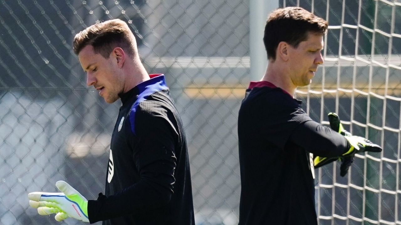 Marc-Andre ter Stegen i Wojciech Szczęsny (fot. PAP).